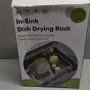 JASIWAY Dish Drying Rack in Sink, Expandable Stainless Steel Dish Drainers for Kitchen Counter, Dish Dryer Rack for Inside Sink, Over The Sink Dish Racks with Utensil Holder, Silver