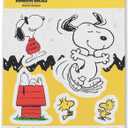 Peanuts Snoopy Adhesive Vinyl Decals - Fun Set of Snoopy Stickers for Car, Window, Water Bottle or Laptop, 1 Pack (5 Count) (Yellow/Red)