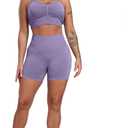 CHRLEISURE Workout Shorts Sets for Women, High Waisted Gym Butt Lifting Scrunch Butt Seamless Shorts (XL)