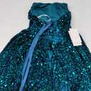 Strapless Sequin Homecoming Dresses with Bow Sparkly Short Prom Dresses A Line Cocktail Party Gowns (6, Teal)