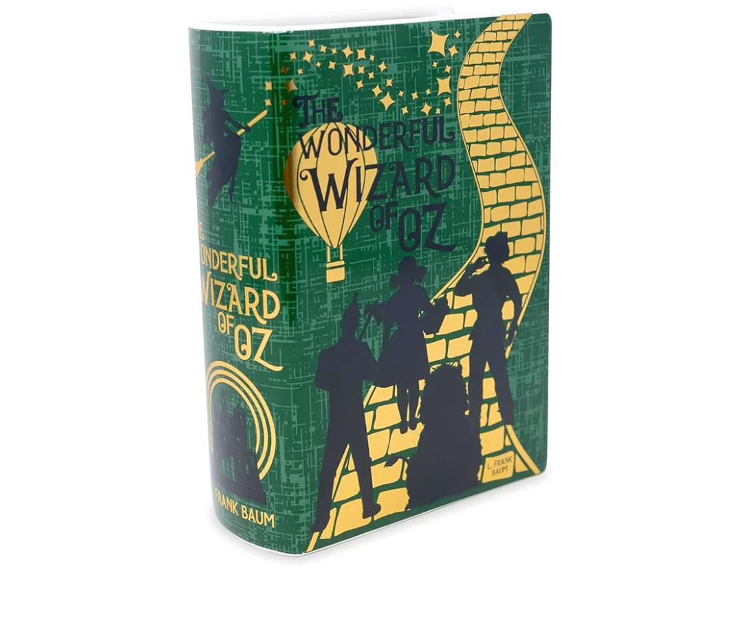 Steel Mill & Co Original Large Book-Shaped Decorative Vase, Ceramic Vases for Home Decor, Cute Bookshelf Decor, Unique Vase for Book Lovers, Wizard of Oz