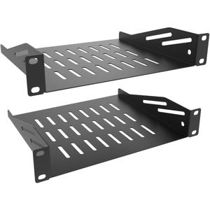2 Pcs of 1U Server Rack Shelf Vented Cantilever Rack Tray for 10" Network Equipment Cabinet or Rack, Black (1U10IN-RackS-8IN)