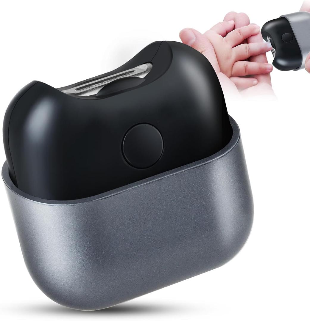 Electric Nail Clipper, 2-Speed Rechargeable Automatic Trimmer for Seniors & Babies with LED Light, Safe for Thick & Fragile Nails, Includes Nail Catcher & Storage Box