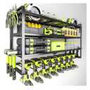 Large Power Tool Organizer Wall Mount, Garage Storage Cordless Tool Organizer with Screwdriver Holder, Heavy Duty Metal Storage Rack with 8 Drill Holder 4 Layer, Gifts for Men Who Have Everything