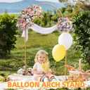 Metal Arch Backdrop Stand 6.6FT, Gold Wedding Arch Stand Frame, Square Balloon Arch Stand for Wedding Ceremony, Party, Baby Shower Decoration, Graduation Ceremony, Door Frame Back Drop Stand