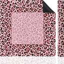 Hot Pink Leopard Print Mahjong Mat for Table, Preppy Pink Y2K Cheetah 31.5" x 31.5" Non-Slip & Noise Reduction Mahjong Mat for Poker Dominoes Cards & Board Games