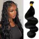 YWIGS Human Hair Braiding Hair for Boho Braids 100G Unprocessed Boho Body Wave Human Hair for Braiding NC 18inch