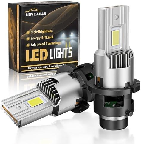 NOVCAPAR Upgraded D2S D2R LED Bulbs,30000LM +600% Brightness,6500K Cool White,150W High Power,Plug and Play,High and Low Beam,LED Fog Light Bulbs