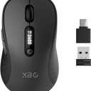 XBG B15pro Wireless Bluetooth Mouse, Bluetooth 5.0/4.0 & 2.4G Tri-Mode, Type-C Rechargeable with LED Screen Display, Ergonomic Silent Click for Laptop/PC/Tablet, Multi-Device & Office Use