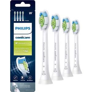 Philips Sonicare W DiamondClean - Genuine Replacement Electric Toothbrush Heads, White, 4 Pack One Year Supply, HX6064/65