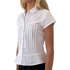 Women Vintage Button Down Shirts Y2K Slim Fit Lapel Collared Short Sleeve Casual T Shirt Preppy Summer Casual Clothes, Size XXL Women Vintage Button Down Shirts Y2K Slim Fit Lapel Collared Short Sleeve Casual T Shirt Preppy Summer Casual Clothes, Size XXL