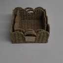 StorageWorks Scalloped Wicker Basket, Hand-woven Rattan Baskets with Built-in Handles, Seagrass Basket for Organizing and Decor, 2 Pack