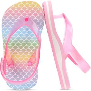 Toddler Flip Flops Girls Sandals Cute Jelly Boys Kids Flip-flops Adjustable Back Strap Non Slip Sole Lightweight Princess Sandal for Girl Swim Pool Summer Outdoor Beach