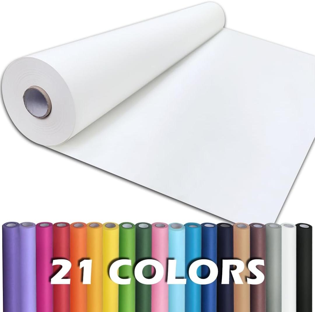 PerkHomy 48" x 1,440" (120') White Kraft Paper Roll for Craft Bulletin Board Paper Art Table Covering Crafting Gift Wrapping Bouquet Packing Parcel 80GSM 55LB (White, 48" x 120')