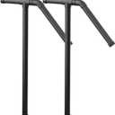 2Pcs Handrails for Outdoor Steps Single Post Stair Handrail Outdoor Stair Railing for Concrete Or Wooden Stairs, Fit 1-2 Step Staircase Hand Rail DIY Installation Set (100cm/39.4)