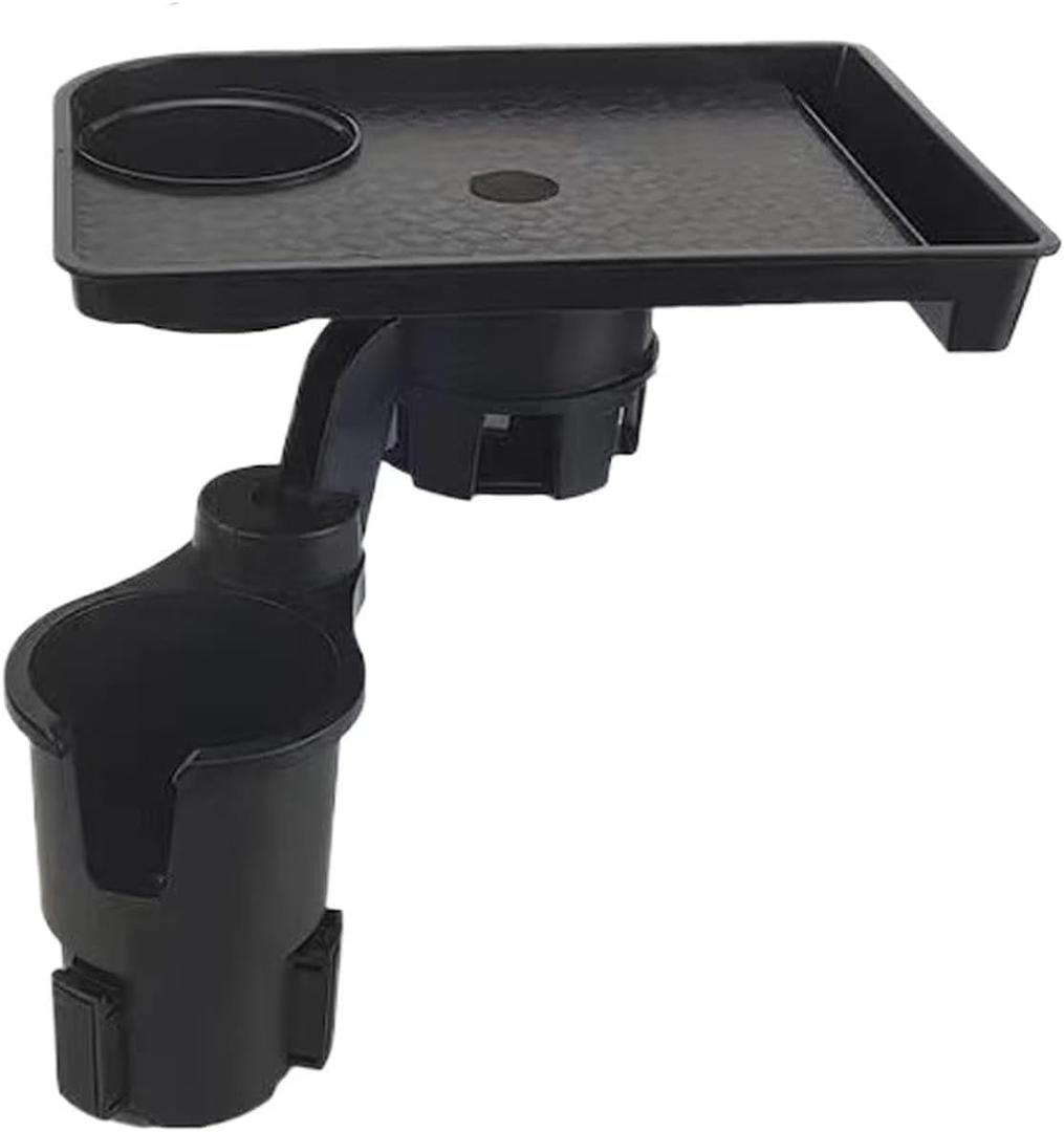 Black Silicone Car Cup Holder Expander Tray - Console Storage Organizer for Sedan & MPV - Universal Car Interior Drink Holder Organizer with Non-Slip Design