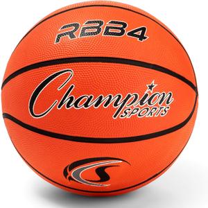 Champion Sports Rubber Basketballs  Durable Indoor & Outdoor Training & Recreational Game Balls, Multiple Sizes & Colors (Orange)