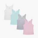 QBK 10-12Years Girls Tank Top with Built in Bra Training Bras Cotton Camisole Built in Bra Undershirts with Shelf Bra