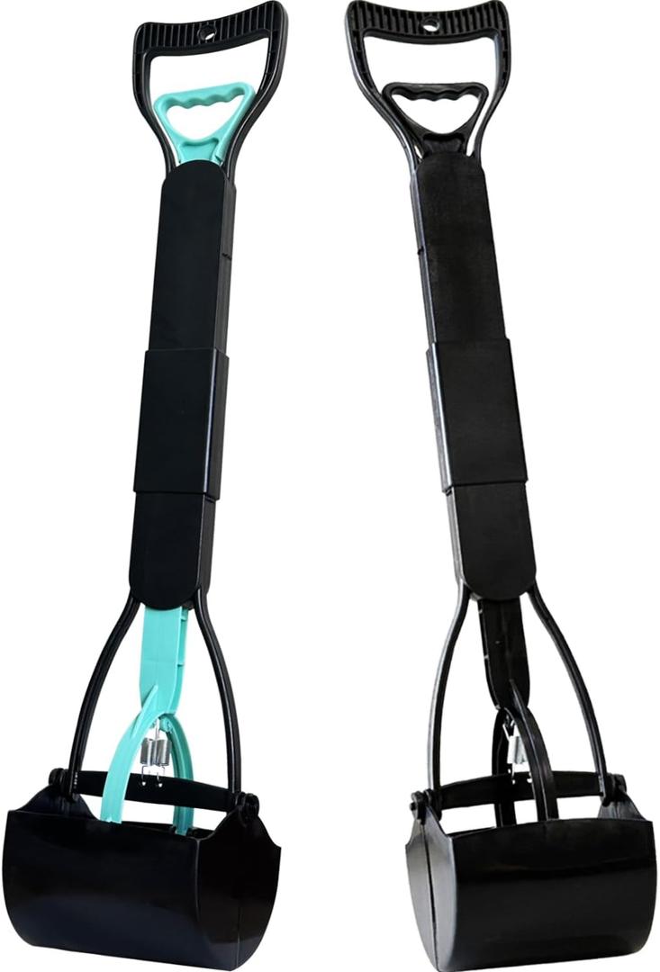 Ienjoyed 2-Pack Pooper Scooper for Large Small Dogs Heavy Duty, 32" Long Handle Poop Scoop for Yard, Grass, Gravel, Dog Poop Grabber with High Strength Material