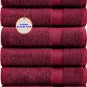 KAHAF COLLECTION 100% Cotton Bath Towels, 24x48 Pack of 6 Towels, Quick Dry, Highly Absorbent, Soft Feel Towel, Gym, Spa, Bathroom, Shower, Pool, Luxury Soft Towels (Burgundy, 24x48-6 Pack)