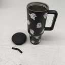 Banana Tumbler, 40 oz Cup Holder Friendly Insulated Mug with Handle and Straw Stainless Steel Water Bottle