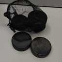 Ice Hockey Pucks with Reusable Mesh Bag, Rubber Street Hockey Puck Balls for Practicing and Classic Training, Diameter 3", Thickness 1", 6 oz, Official Regulation, Black