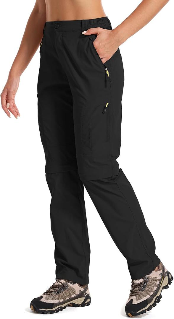 Women's Hiking Pants Convertible Quick Dry Stretch Lightweight Zip-Off Outdoor Fishing Travel Safari Pants, Size: 6