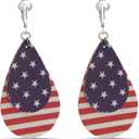 Aloha Earrings American Flag Clip Earrings-USA Flag Clip Earrings-Star Clip Earrings-Fourth 4th of July Clip Earrings