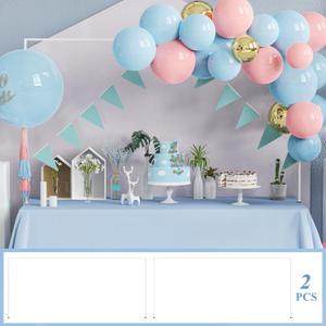 Fomcet Set of 2 Over The Table Rod Stand with Clamps 13"-42'' Tall 29"-98" Length White Metal Adjustable Table Arch Stand for Wedding Birthday Party Anniversary Decoration