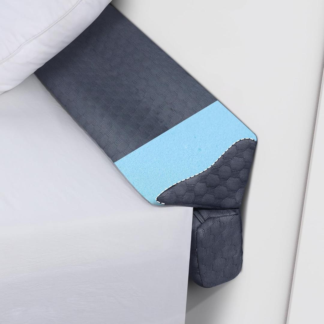 HOMBYS Bed Wedge Pillow for Headboard, Foldable Bed Mattress Gap Filler King Size, Pillow Wedge for Headboard Gap, High Density Foam Bed Crack Pillow, Multifunctional Bed Spacer Filler from Wall, Grey (King(76"x7.8"x4.7")