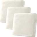 H.VERSAILTEX Velvet Stretch Couch Cushion Cover Plush Cushion Slipcover for Chair Loveseat Sofa Cushion Furniture Protector Seat Cushion Sofa Cover (3 Piece XL Sofa Cushion Covers, Cream)