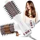 4-in-1 Hair Dryer Brush, Mini Blow Dryer Brush 2 Inch, Travel Brush Dryer Mini for Hot Air/Cold Setting/Styler/Volumizer/Straightener/Curler