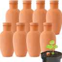 8pcs Ollas Self Watering Terracotta Planter Terra Cotta Clay Watering Spikes for Indoor Outdoor Plants - Large Reservoir Bulbs