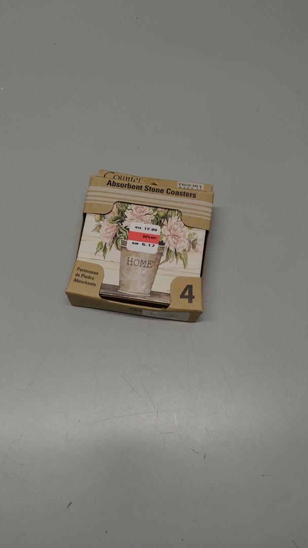 Absorbent Coasters With Natural Cork Backing