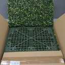 E&K 18" Wx18 Hx12 D Artificial Boxwood Hedge Wall, Faux Grass Outdoor Privacy Screen Indoor Divider Freestanding Greenery Backdrop for Office Garden Backyard Balcony