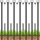 7 Pack 10 FT String Light Poles,Metal with Fork Lights Poles for Outdoor String Light, Rustproof Heavy Duty for Outside Garden,Patio,Wedding,Backyard,Deck,Party