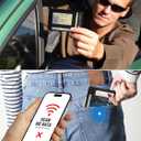 Minimalist Wallet with AirTag Holder Credit Card Holder Slim Wallet for Women, Leather Front Pocket Wallet Compact Small Card Holder Travel Thin Card Case ID Window RFID Blocking (Black)