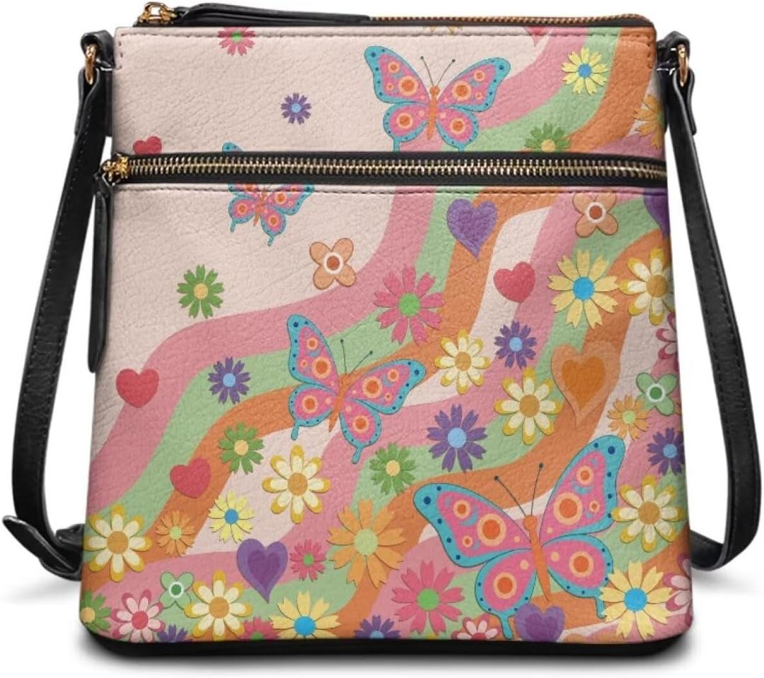 Leather Purses for Women, Leather Hobo Bags for Women Vintage Travel Sling Purse Multi Pockets Shoulder Bag