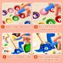 2 in 1 Magnetic Color and Number Maze Magnet Alphabet Counting Car Puzzle Double Sided Board Fine Motor Skills Montessori Preschool Toys for Boys and Girls (Color1, One Side)
