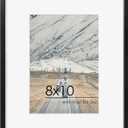 8x10 Picture Frame - Metal Frame With Mat 5x7 | 8 x 10 Aluminum Photo Frame | Plexiglass And Hanging Hardware Included | Black 8x10 Picture Frame | Black
