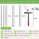 Heavy Duty Gutter Cleaning Tool from Ground No Ladder Needed 10FT Gutter Cleaner Kit with Extension Pole Leaf & Roof Debris Remover for 1-2 Story House