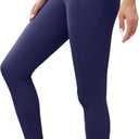 KevaMolly High Waist Leggings for Women Tummy Control Yoga Pants with Pockets Running Athletic Workout Leggings 4 Way Stretch (Blue)