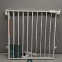 Babelio 31.5-55" No Bottom Bar Baby Gate Extra Wide, 2-in-1 Auto Close Dog Gate for The House, Stairs and Doorways, with Large Walk Thru Door, White