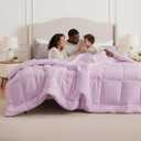 Bedsure Comforter Duvet Insert - Quilted Comforters Oversized King Size, All Season Duvet, GentleSoft Down Alternative Bedding, with 8 Tabs, Gifts for Women, Light Purple, Oversized King 116x98 Inche