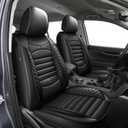 Car Seat Covers fit for Ford Ranger 2019-2025 2026(Not Fit Raptor): Leather Full Set Covers Waterproof Automotive Seat Protector (5 Seats, Black)