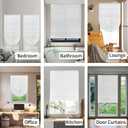 Light Filtering Temporary Blinds Cordless Shades Fabric Pleated Fabric Paper Curtains Easy to Cut and Install, White, 35" W x 59" H