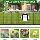 10 Panels Garden Fencing Animal Barrier, 48 in(H) X 24 Ft(L) Dog Fence Outdoor for Yard Rustproof No Dig Decorative Tall Garden Fence Metal Wire Panel Border Rabbit Ground Stakes Fencing