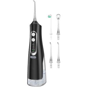Water Flosser for Teeth Cleaning 4 Modes Rechargeable Oral Irrigator 4 Tips Powerful Battery Life Water Dental for Travel Use