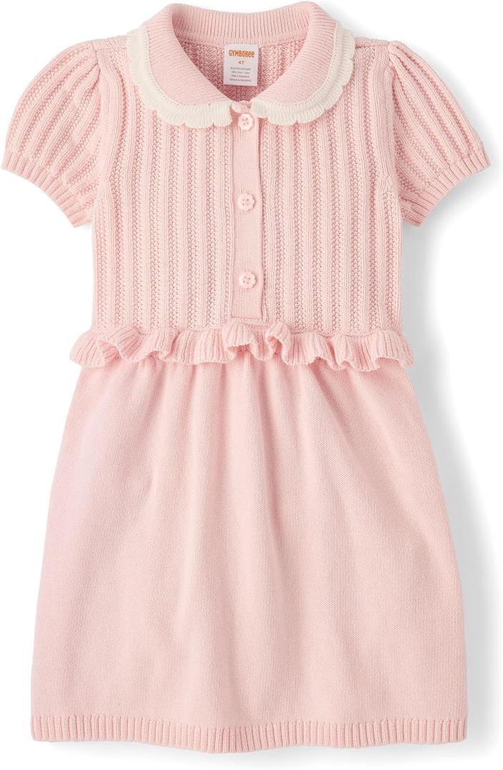 Gymboree Girls and Toddler Short Sleeve Sweater Dresses (12, Enchanted Pink)
