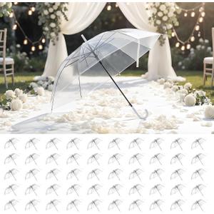 50 Pcs Clear Umbrella Wedding,Clear Wedding Umbrellas Guests Bulk for Rain